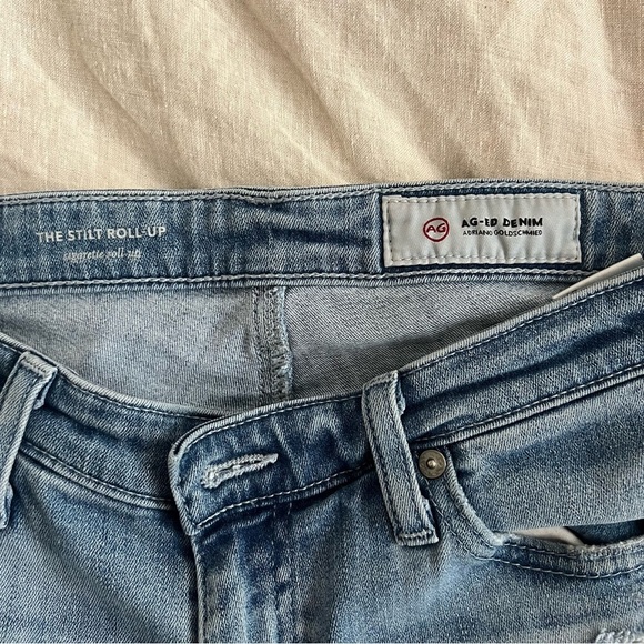 Ag Adriano Goldschmied Cropped Jeans The Stilt Roll-Up Cigarette Distressed 28 - Picture 4 of 11